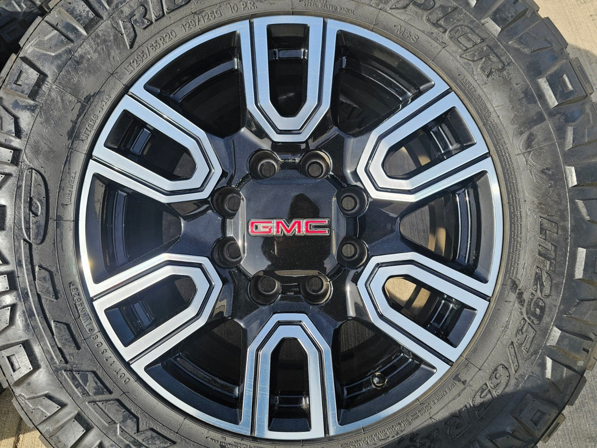 20" GMC Sierra AT4 2500 3500 OEM wheels rims 5950 Silverado NITRO 35" Texas Truck Tire