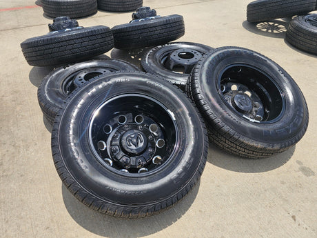 17" Dodge Ram 3500 Dually Laramie wheels rims 2706 2707 OEM black 2024 2025 NEW Texas Truck Tire
