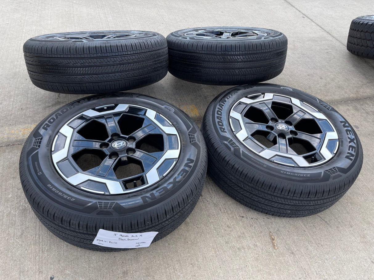 18" Hyundai Santa Fe Cruz OEM wheels rims 52910 Black 2023 2024 2025 2026 Texas Truck Tire