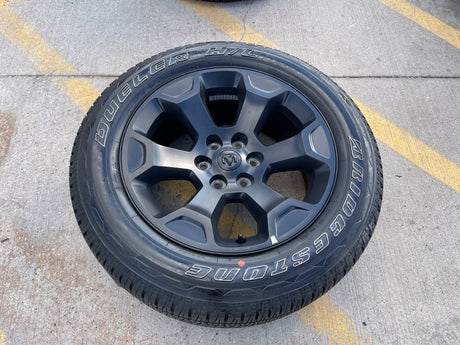 (1) 20" Dodge Ram 1500 OEM Laramie Black 2680 wheel Spare 2024 2025 2026 Texas Truck Tire