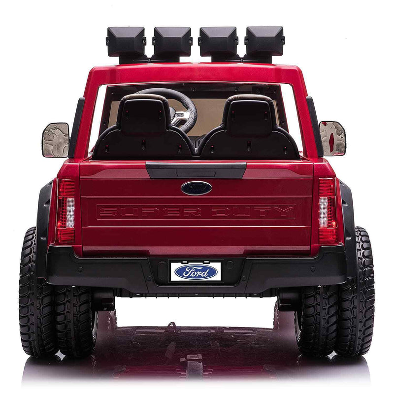 24V 2 Seater Ford F450 Exclusive Edition Children's Ride-On Truck, Illuminated with Remote Control - Crimson