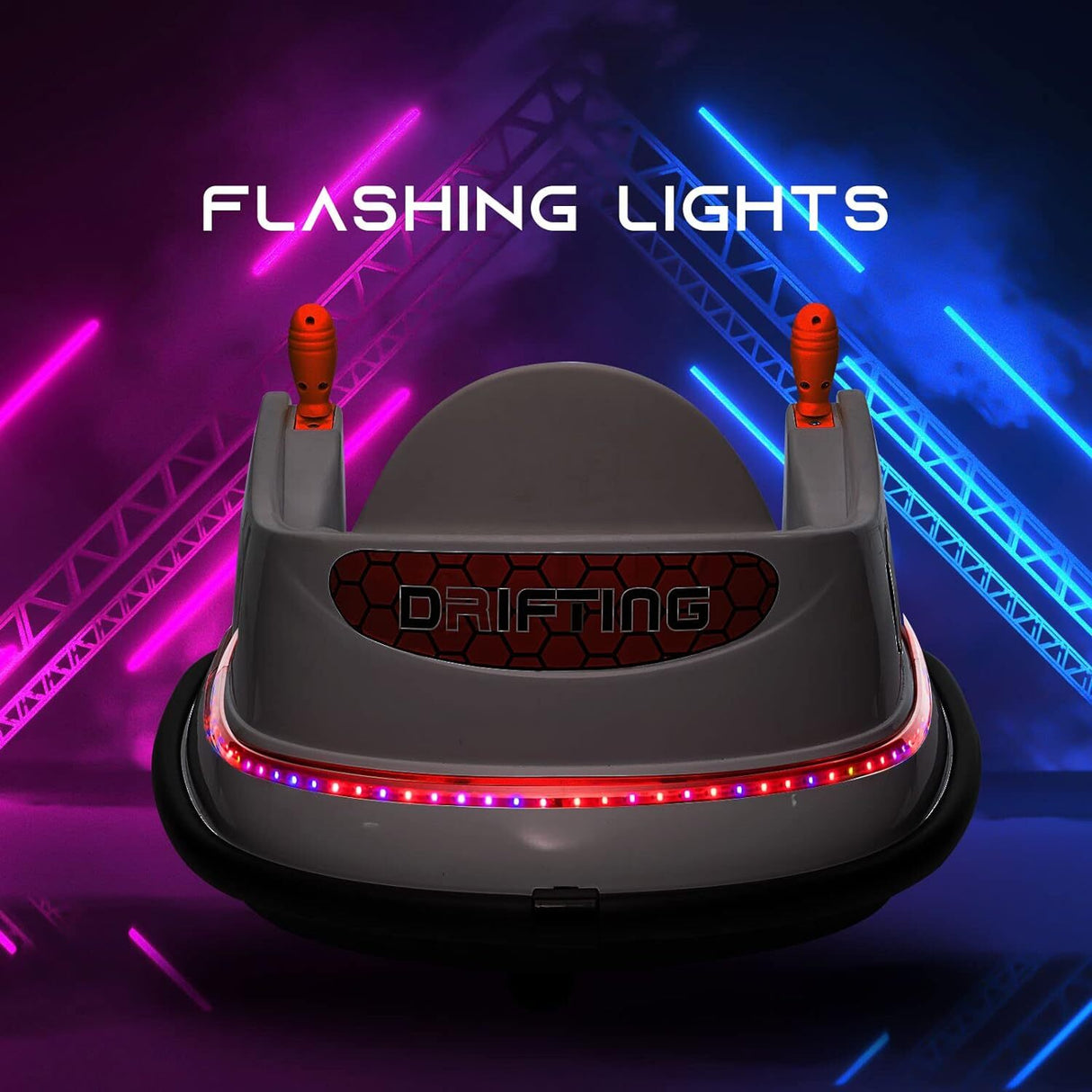 6V Kids Ride-On Bumper Car with Remote Control, 360° Spin and Flashing Lights for Toddlers