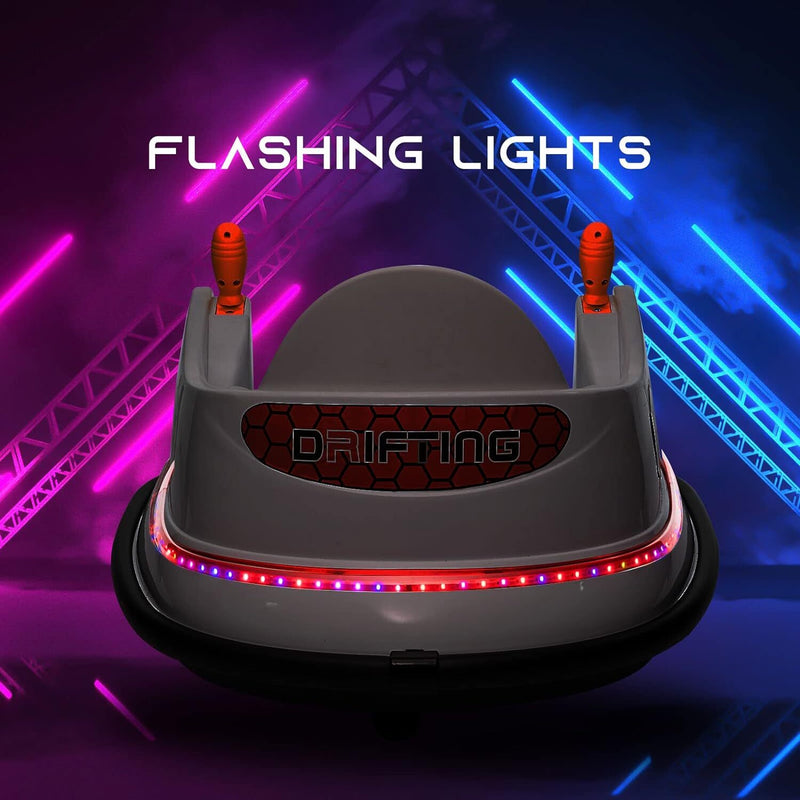 6V Kids Ride-On Bumper Car with Remote Control, 360° Spin and Flashing Lights for Toddlers