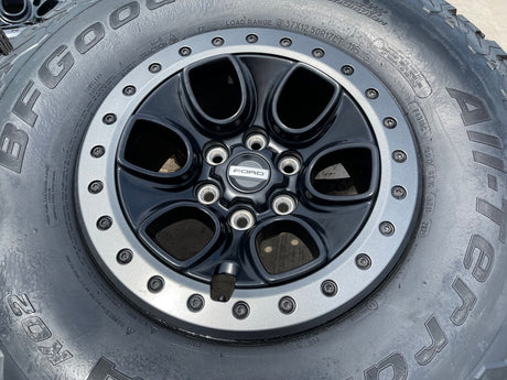 17" Ford F-150 Raptor OEM BEADLOCK rims wheels 10459 95210 BFG KO2 37" tires NEW Texas Truck Tire
