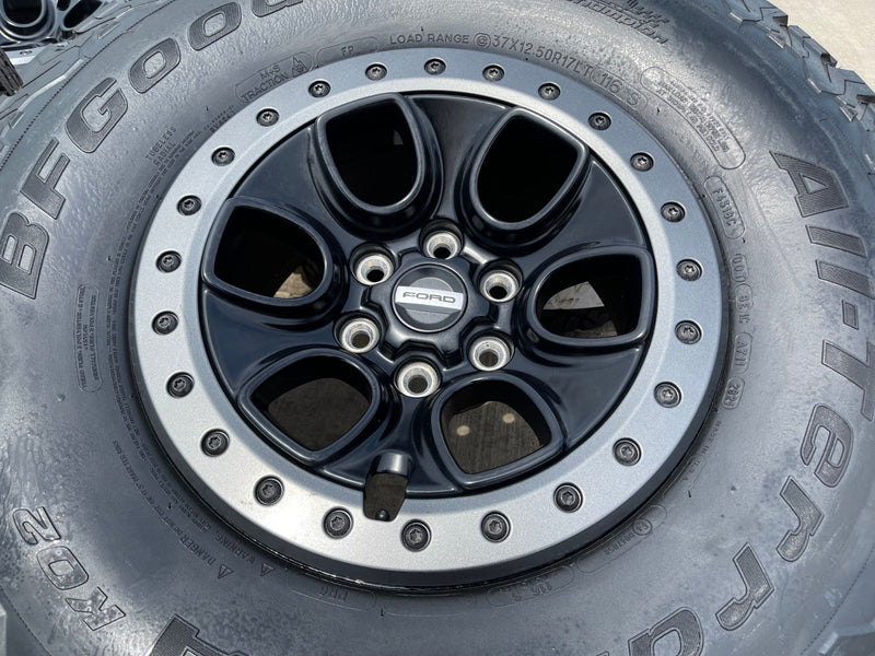 17" Ford F-150 Raptor OEM BEADLOCK rims wheels 10459 95210 BFG KO2 37" tires NEW Texas Truck Tire