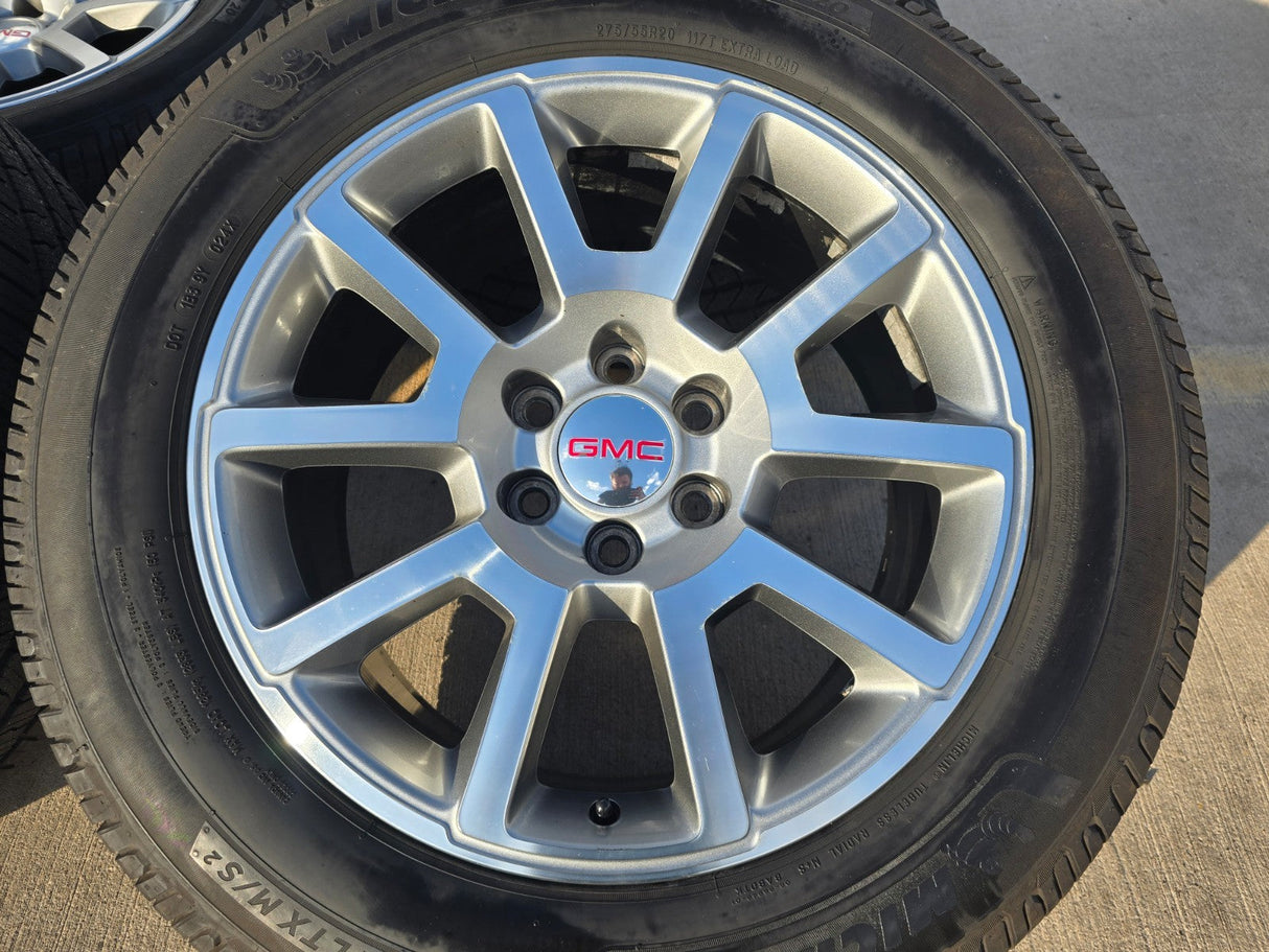 20" GMC Sierra Yukon DENALI OEM wheels rims 5699 5644 MICHELIN DEFENDER LTX M/S2 Texas Truck Tire