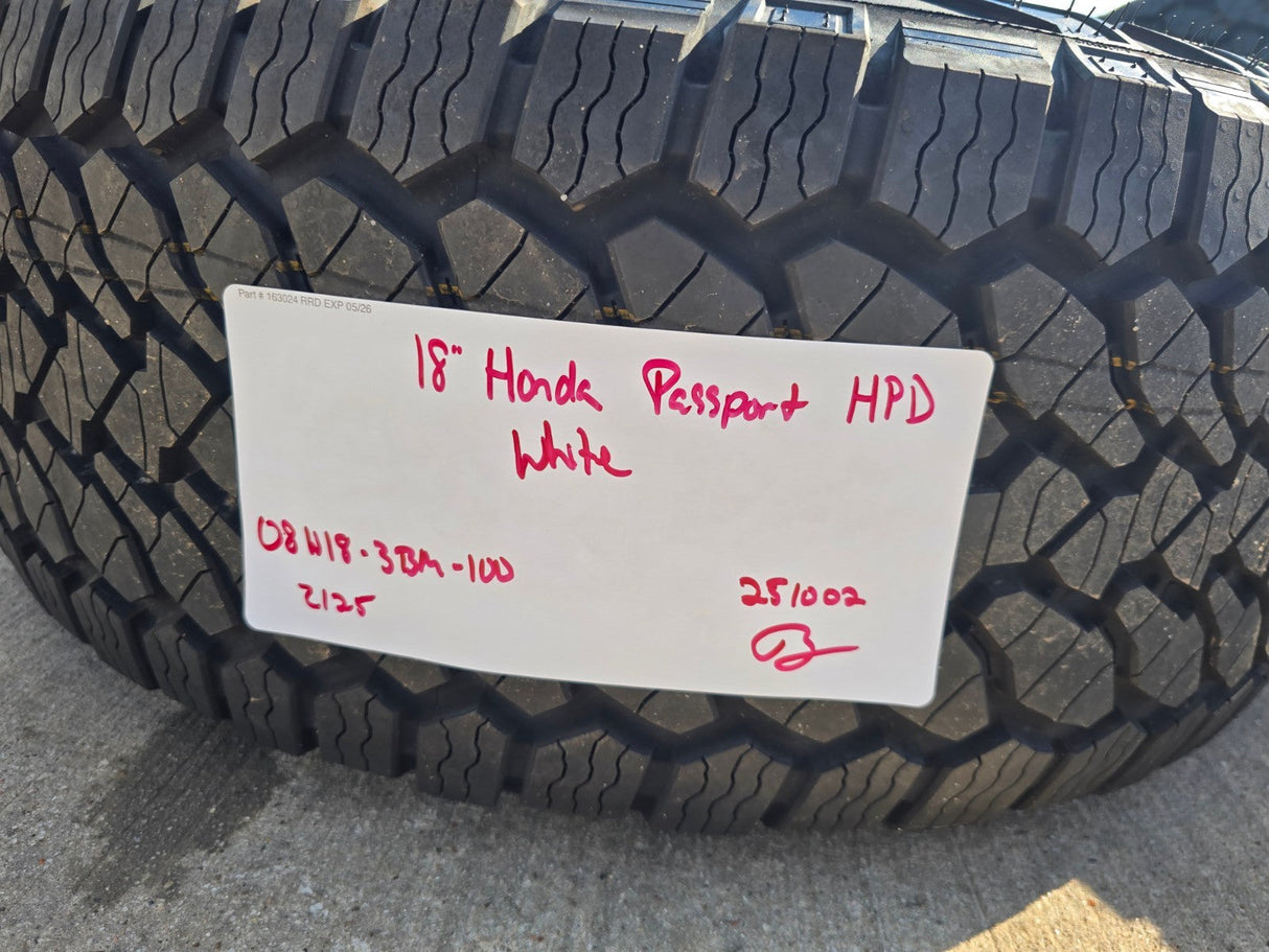 18" Honda Passport Ridgeline Pilot HPD OEM white wheels rims MDX 2025 2026 NEW Texas Truck Tire