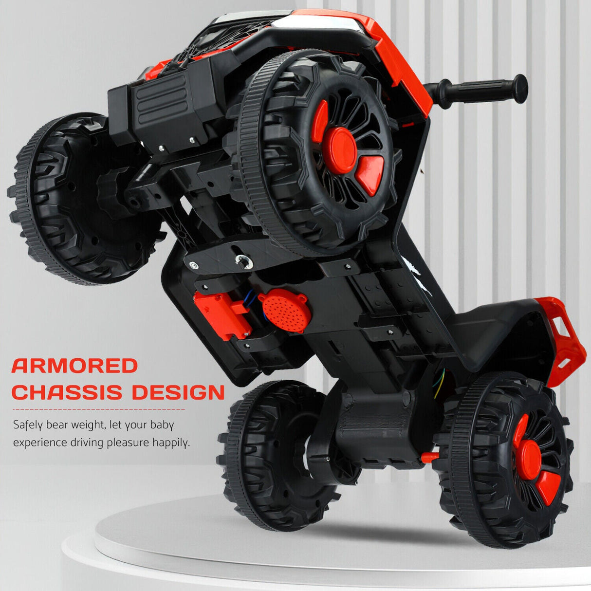 Electric ATV Ride-On Car with MP3 Player and LED Lights - 6V Battery Powered, 4-Wheeled Beach Cruiser