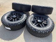 20" GMC Sierra Chevy 2500 OEM 5957 BLACK DIAMOND wheels rims tires BFG 37" Texas Truck Tire