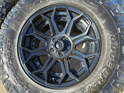 18x9 Fuel Siege D706 Jeep Sequoia black wheels rims -12 NITRO Texas Truck Tire