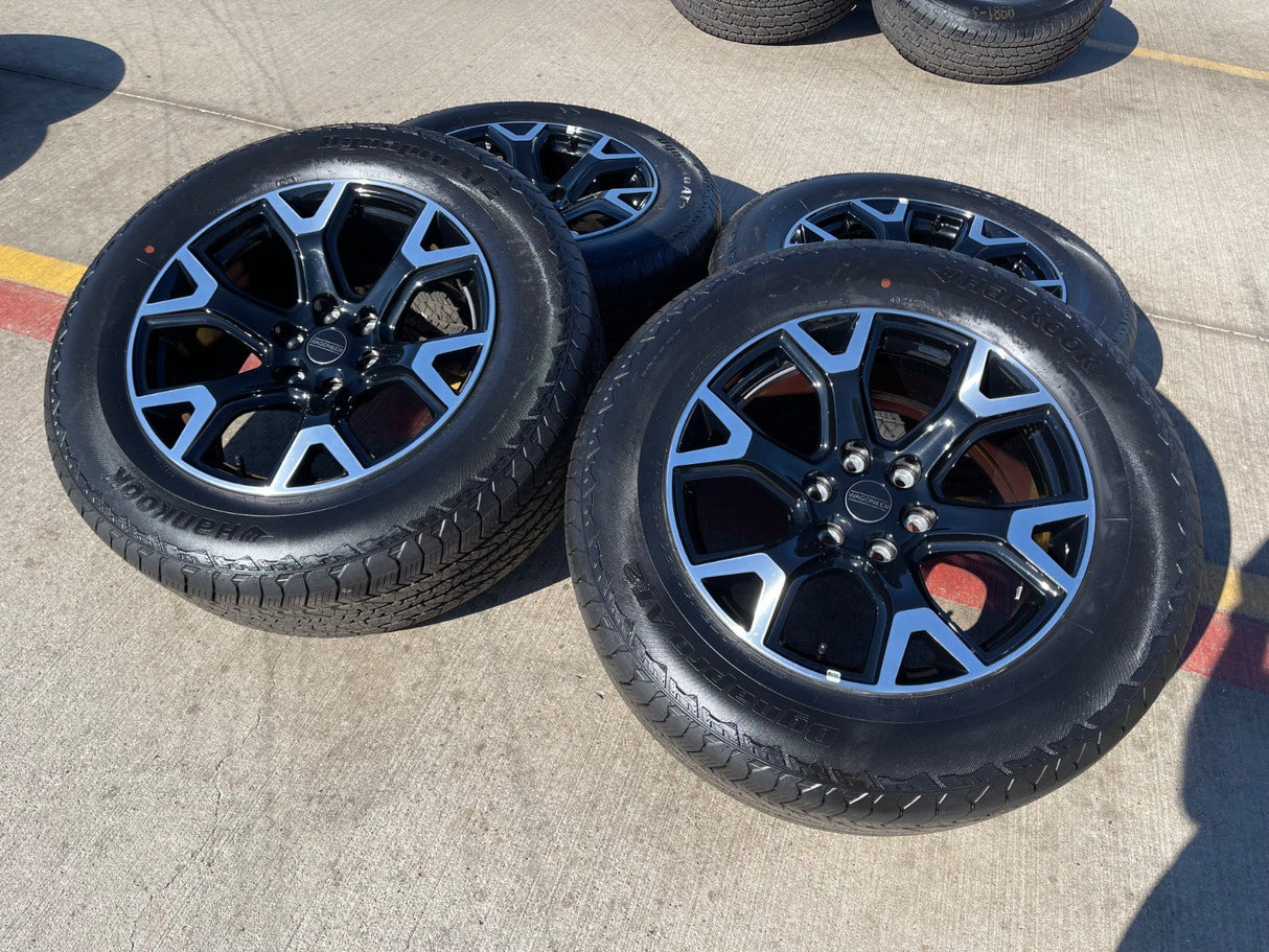20" Jeep Grand Wagoneer Dodge Ram 1500 OEM black 9296 wheels rims 2025 2026 NEW Texas Truck Tire