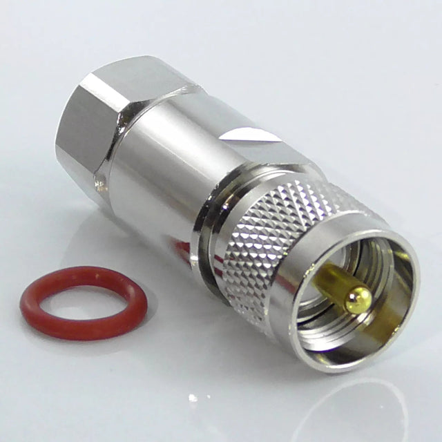 PL259 UHF Plug Male for Heliax, 1/2" Coax TekShack