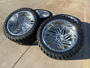 24x14 Xtreme Forged 009 wheels rims Chevy RAM 1500 Tacoma -76 6x139 6x5.5 35" Texas Truck Tire