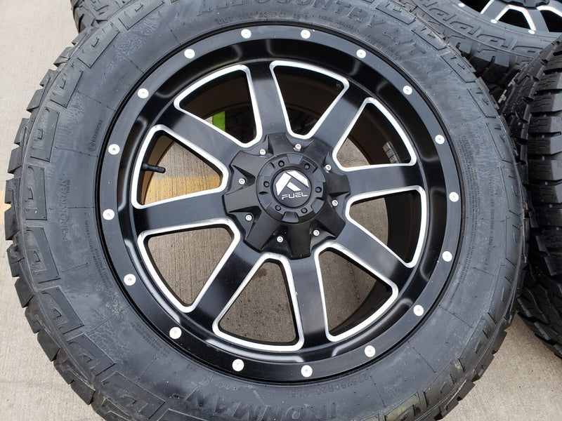 20x9 Fuel Jeep Maverick Wrangler Gladitor wheels rims 33" tires 5x127 5x112 Texas Truck Tire