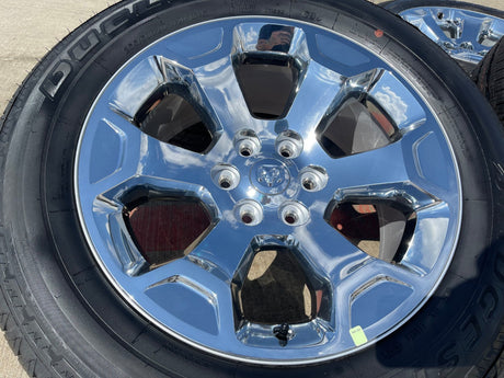 20" Dodge Ram 1500 OEM Laramie CHROME 2680 wheels rims 2025 2026 BRIDGESTONE NEW Texas Truck Tire