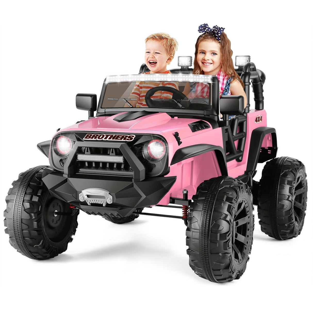 Electric 2-Seater Kids Jeep with LED Lights and 400W Motor - 24V Ride-On Truck Car