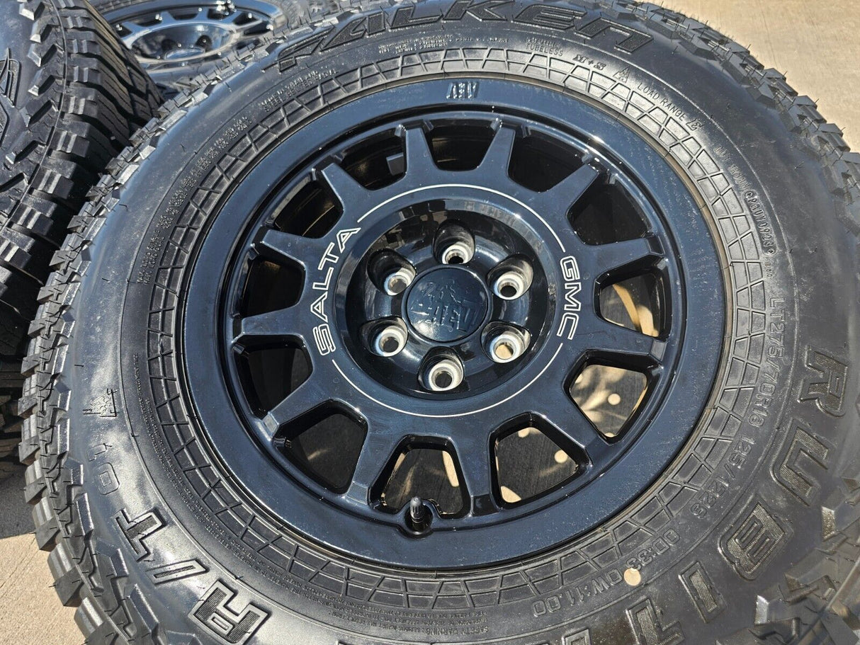 (4) 18" AEV SALTA GMC Sierra AT4X Chevy Silverado OEM rims wheels 2024 2025 Texas Truck Tire