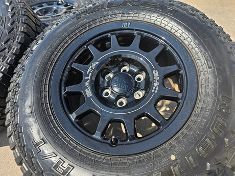 (4) 18" AEV SALTA GMC Sierra AT4X Chevy Silverado OEM rims wheels 2024 2025 Texas Truck Tire