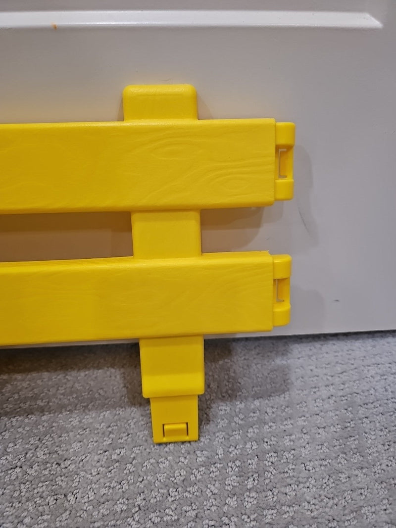 Kids' Yellow Ride-On Tractor Wagon Trailer with Side Gate Section