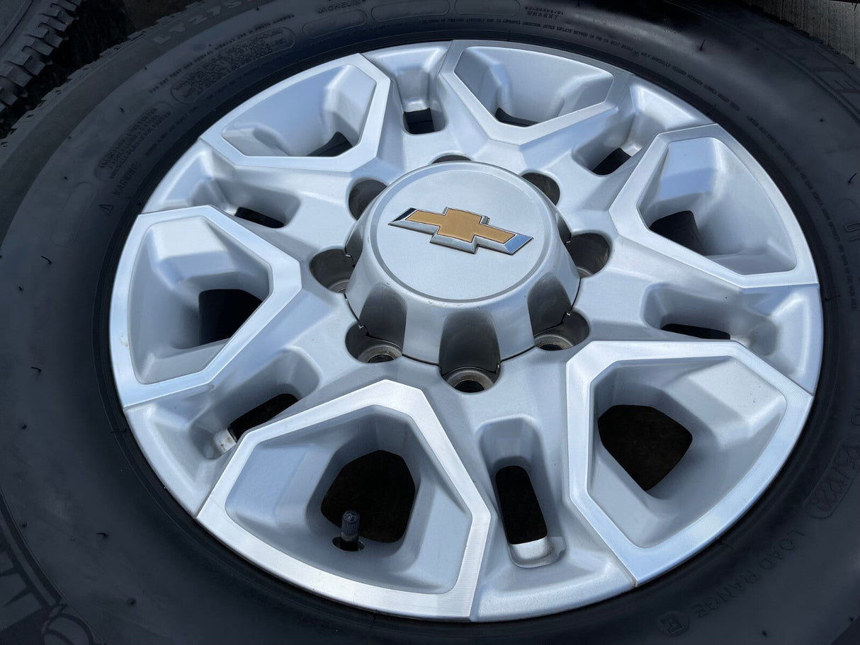 18" Chevy Silverado 2500 3500 OEM 5959 wheels rims MICHELIN LTX A/T2 Texas Truck Tire