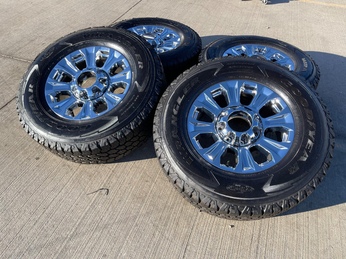18" Ford F-250 F-350 OEM rims wheels 10097 tires GOODYEAR A/T Texas Truck Tire