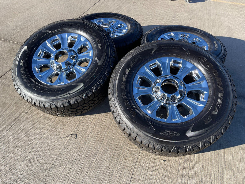 18" Ford F-250 F-350 OEM rims wheels 10097 tires GOODYEAR A/T Texas Truck Tire