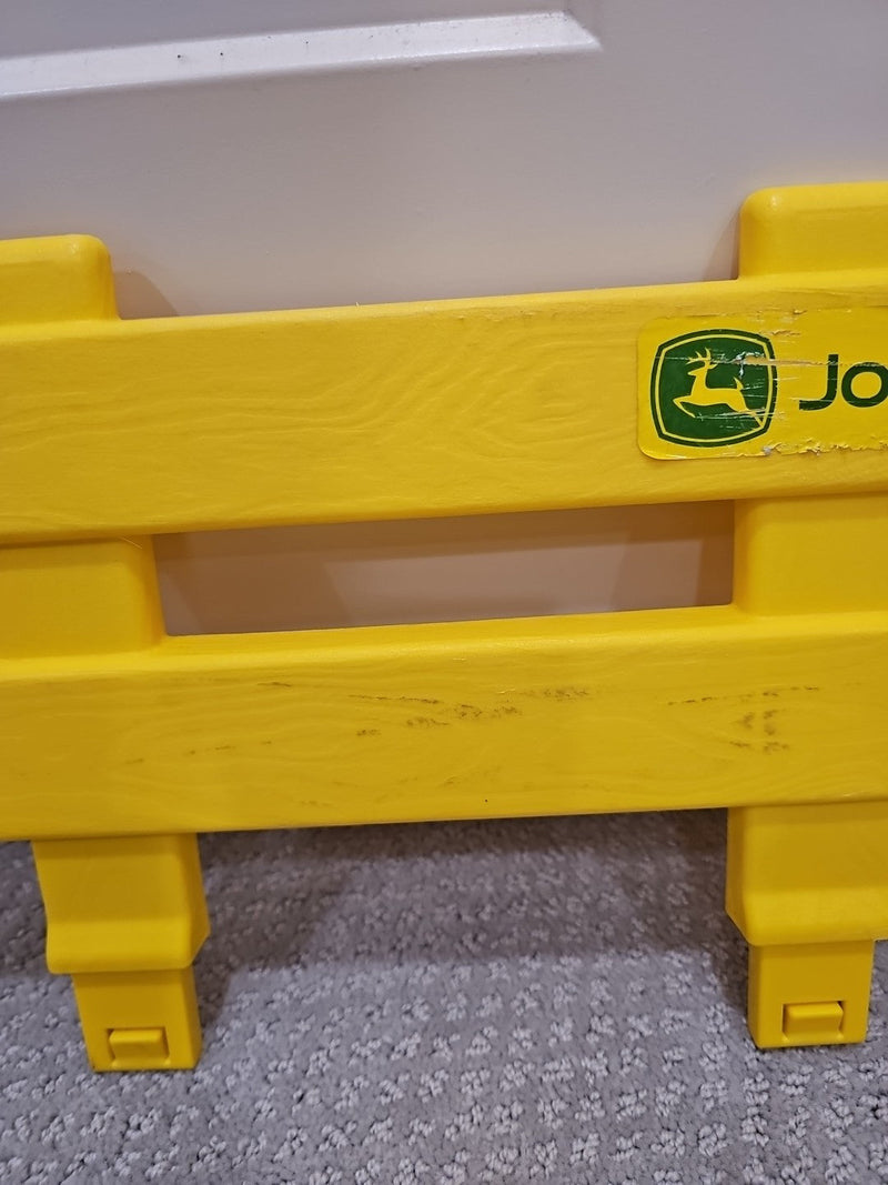 Kids' Yellow Ride-On Tractor Wagon Trailer with Side Gate Section