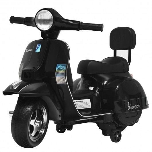 6V Kids Black Vespa Scooter Motorcycle for Toddlers