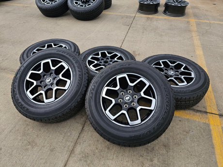 18" Ford Bronco wheels rims tires black 95213 Ranger tires BRIDGESTONE DUELER AT Texas Truck Tire