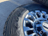 18" Ford F-250 F-350 OEM rims wheels 10290 chrome tires GOODYEAR WORKHORSE A/T Texas Truck Tire