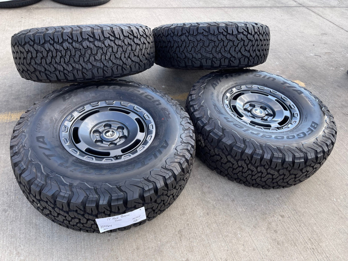 17" Ford Bronco HERITAGE SASQUATCH wheels rims 10464 NEW 37" BFG Texas Truck Tire