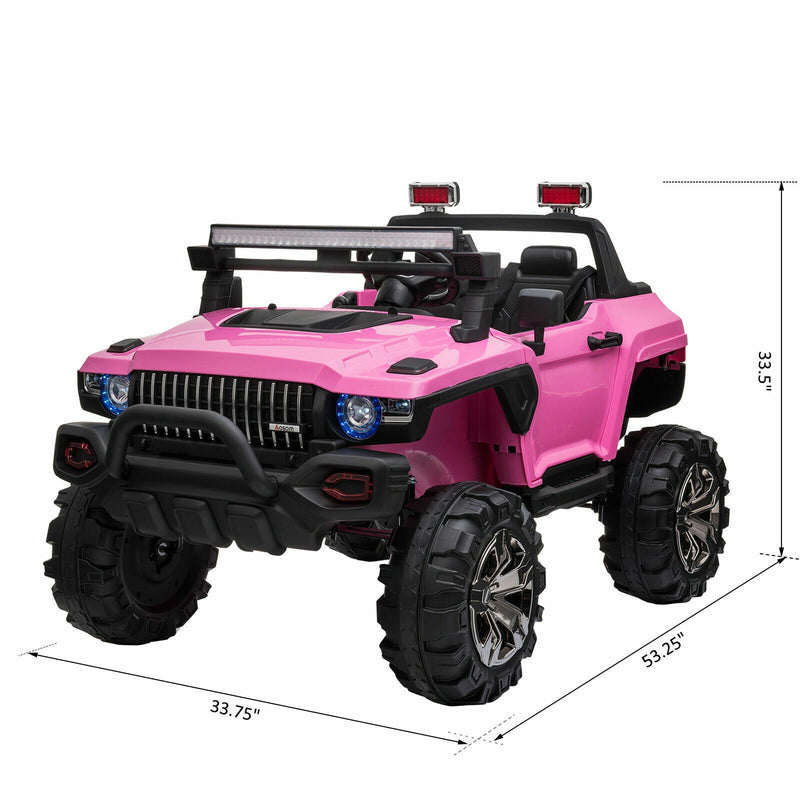 2-Seater Pink SUV Truck Ride On Car with Parental Remote Control - 12V Battery Powered