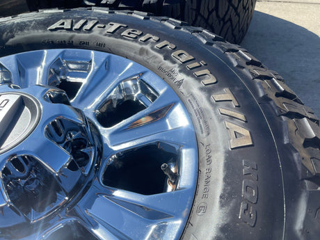 18" Ford F-250 F-350 OEM rims wheels 10097 CHROME tires BFG KO3 A/T Texas Truck Tire