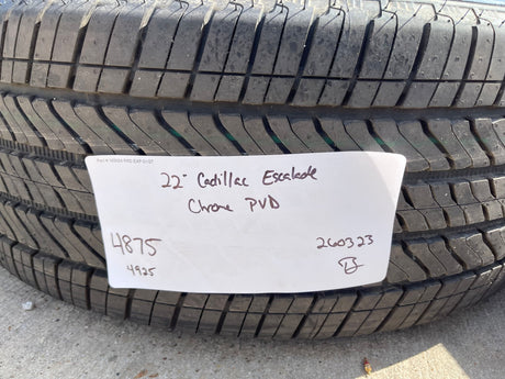 22" GMC Yukon Sierra Escalade OEM 95027 4875 wheels rims CHROME 2025 2026 NEW Texas Truck Tire