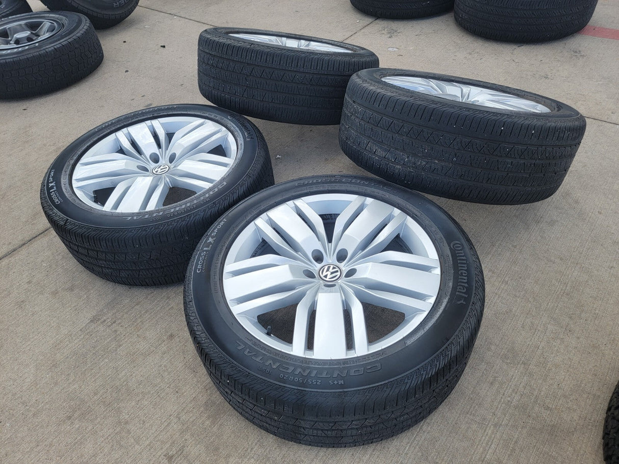 20" VW Atlas OEM wheels rims tires gray 70029 Audi Q7 Q8 2020 2021 2022 2023 Texas Truck Tire
