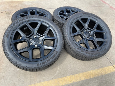 22" Dodge Ram 1500 OEM LIMITED Laramie wheels rims black 2725 2684 FALKEN AT NEW Texas Truck Tire