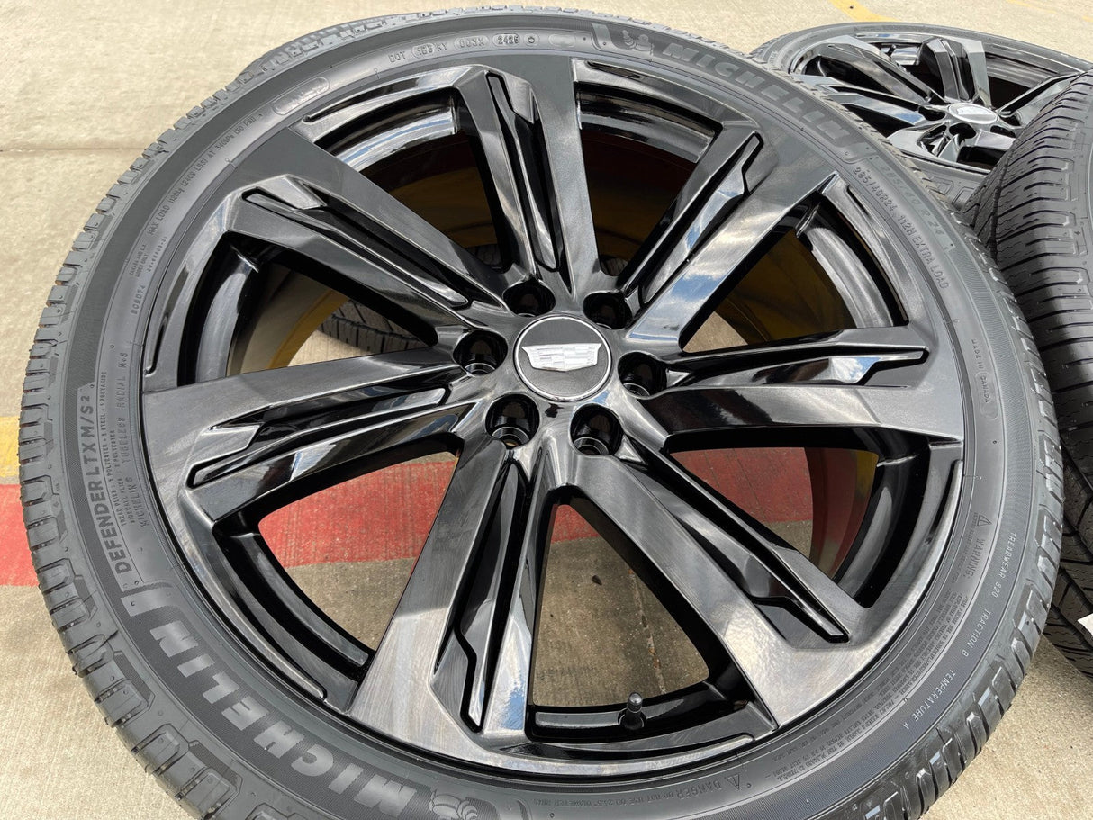 24" Cadillac Escalade V OEM wheels rims black tires 2024 2025 2026 NEW MICHELIN Texas Truck Tire
