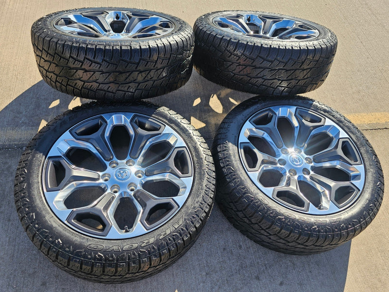 22" Dodge Ram 1500 OEM LIMITED Laramie wheels rims 2685 GRAY 2022 2023 2024 2025 Texas Truck Tire
