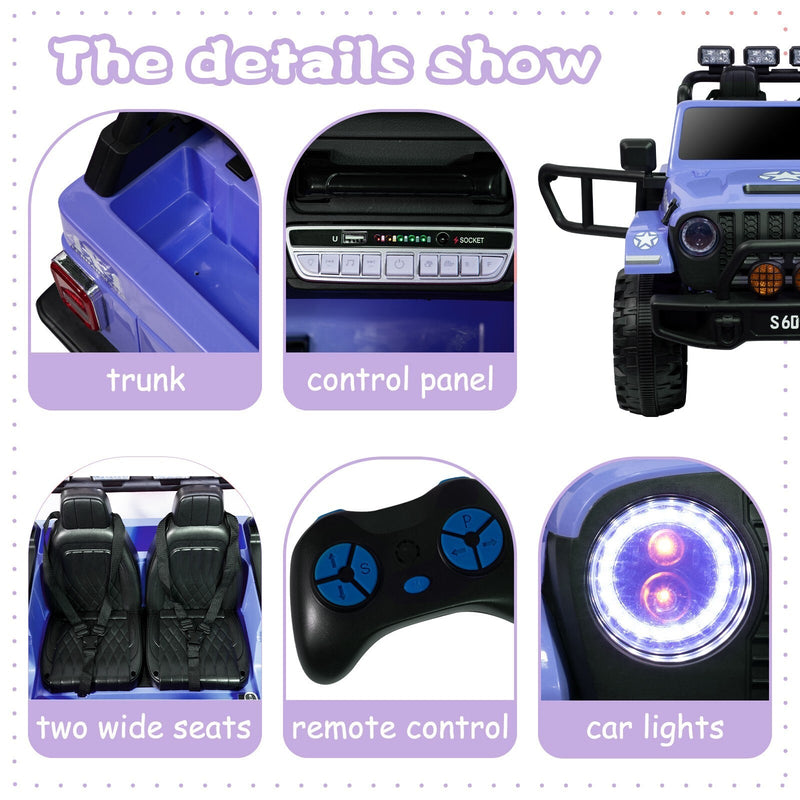 Kids Electric 12V Ride-On Jeep Truck with Remote Control and Powerful Battery