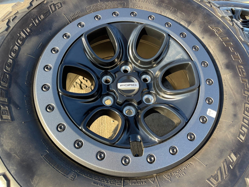 17" Ford F-150 Raptor OEM BEADLOCK rims wheels 10459 95210 BFG KO2 35" tires Texas Truck Tire