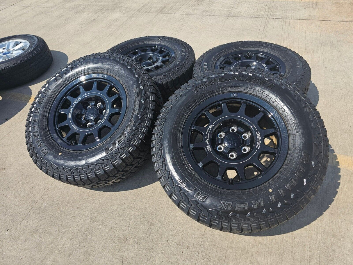 (4) 18" AEV SALTA GMC Sierra AT4X Chevy Silverado OEM rims wheels 2024 2025 Texas Truck Tire