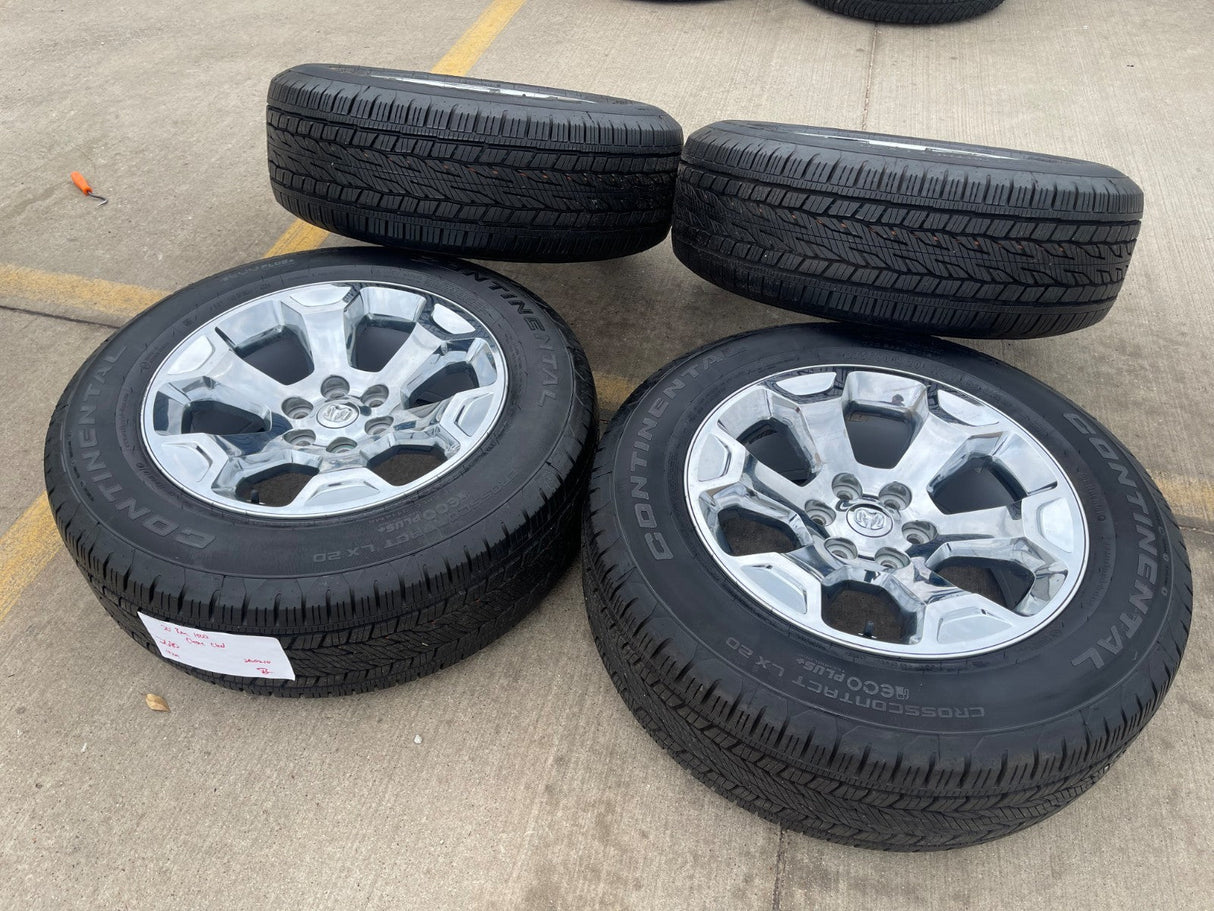 20" Dodge Ram 1500 OEM Laramie CHROME 2680 wheels rims 2022 2023 2024 2025 2026 Texas Truck Tire