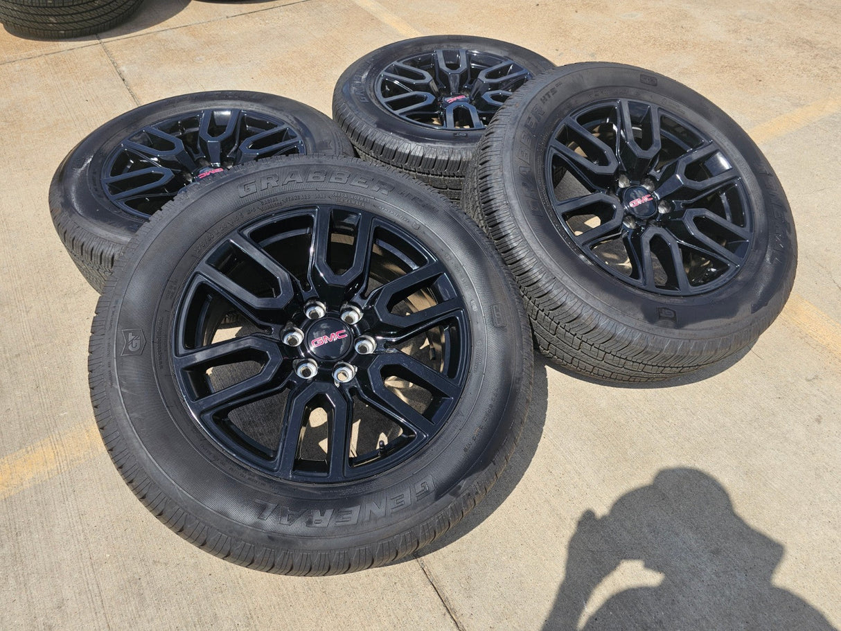 20" GMC Sierra Yukon Chevy OEM black 5914 5918 wheels rims 2023 2024 2025 2026 Texas Truck Tire