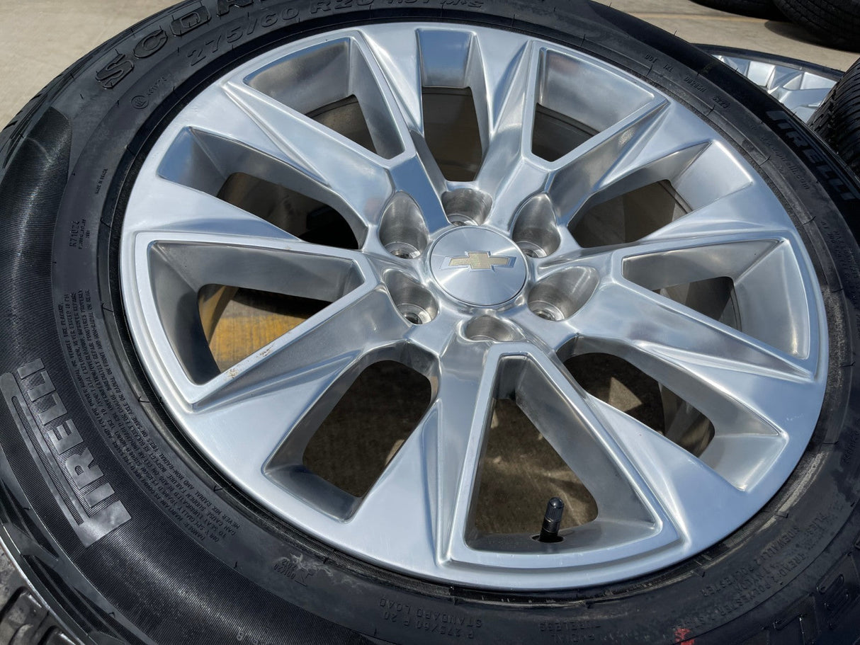 20" Chevy Tahoe Silverado LTZ 5920 OEM wheels rims Yukon 2025 2026 PIRELLI NEW Texas Truck Tire