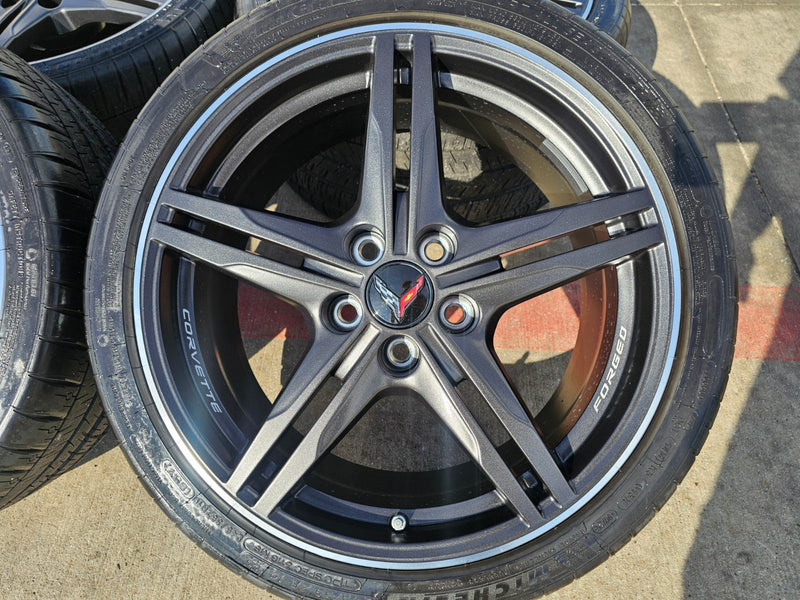 19" + 20" Chevy Corvette Z06 C8 OEM FORGED 94027 94028 wheels rims 2024 2026 NEW Texas Truck Tire