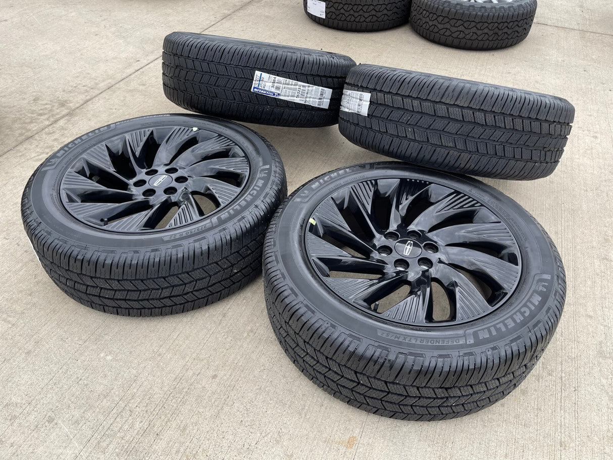 22" Lincoln Navigator OEM 10665 rims wheels BLACK LABEL 2025 2026 MICHELIN NEW Texas Truck Tire