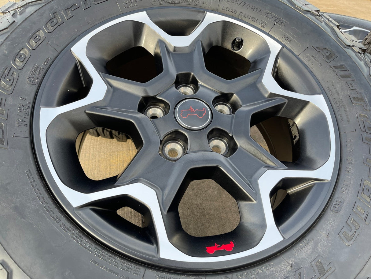 17" Jeep Wrangler Rubicon OEM wheels rims Gladiator 96832 9282 BFG KO2 A/T NEW Texas Truck Tire