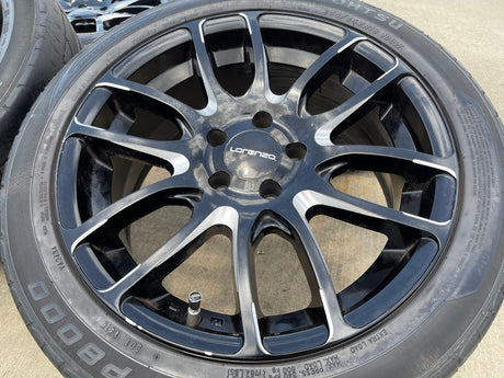 18x8 18" Lorenzo WL036 wheels rims tires 5x4.5 5x114.3 Camry Accord Mustang Texas Truck Tire