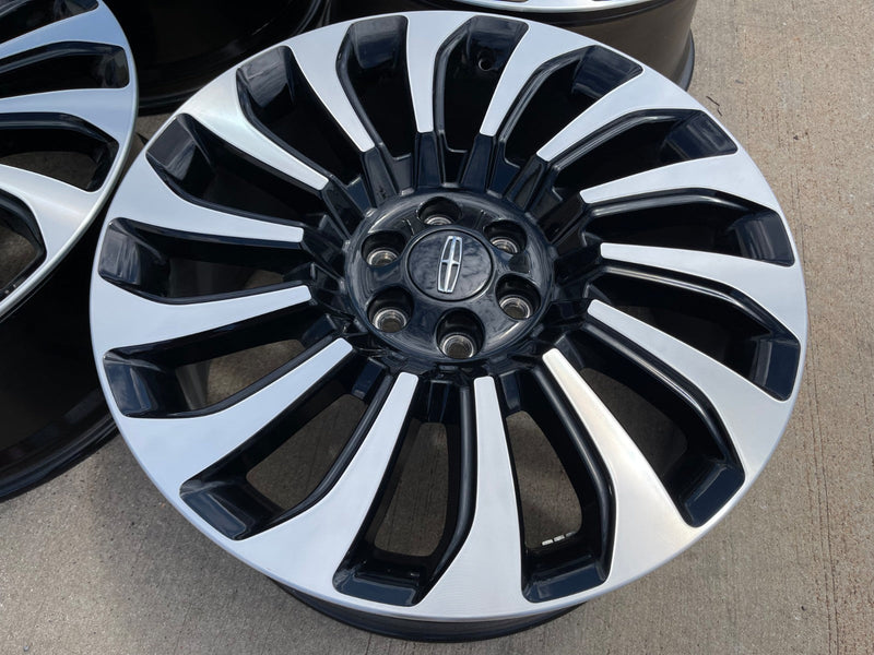 22" Lincoln Navigator OEM rims wheels 10499 95383 Black Label 2023 2024 2025 Texas Truck Tire
