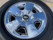 20" Chevy Silverado Tahoe Suburban chrome OEM 5417 wheel rim tire Texas Truck Tire